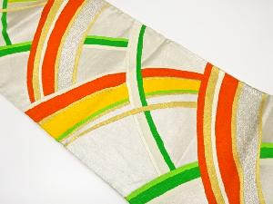 アンティーク　変わり青海波模様織り出し袋帯（着用可）